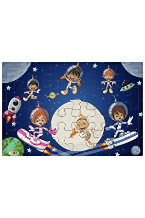 Hayal Sepeti Uzay Kaşifleri   3 - 9 Yaş Büyük Boy Puzzle 24 Parça